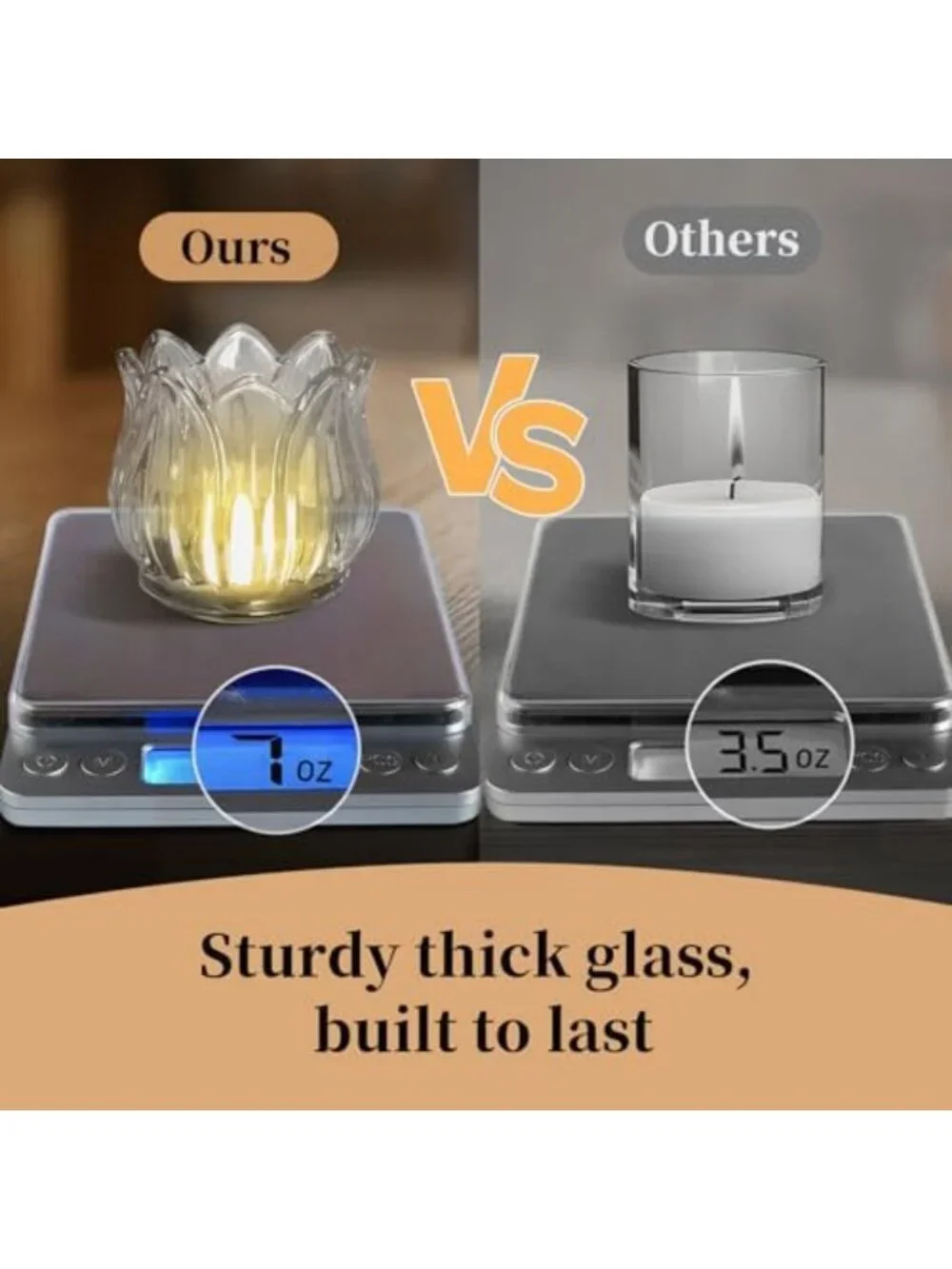 Set of 6 Clear Glass Tulip Votive Candle Holders for Weddings, Parties & Décor